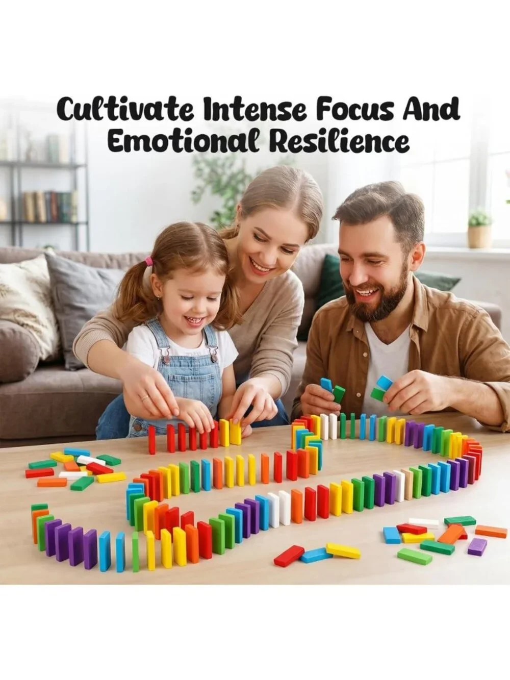 Colorful 360 PCS Wooden Dominoes Set for Kids - Stacking & Racing Educational